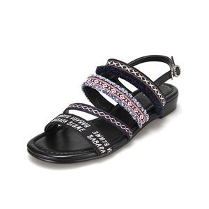 [바바라]바바라 염소가죽 에스닉 패턴 샌들 2.5cm_BBD308BK