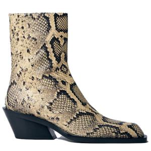 26 SS 질샌더 스네이크스킨 이펙트 레더 블럭힐 앵클 부츠 베이지 J16WU0064 P8179 282