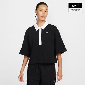 [나이키] 스포츠웨어 여성 오버사이즈 반팔 폴로 탑 IB2154-010