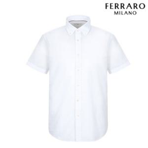 [페라로밀라노] 솔리드 시어서커 반팔 셔츠 화이트 AM0EWS20531