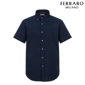 [페라로밀라노] 솔리드 시어커서 반팔 셔츠 네이비 AM0EWS20549