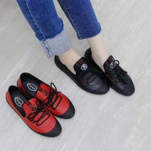 3굽 레드 라벨 포인트 57728 가죽여성스니커즈단화 레 여성운동화 스니커즈 레드 포인트 라벨