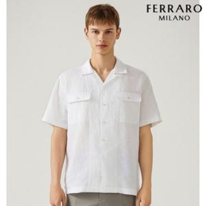 [페라로밀라노] 반팔 솔리드 린넨 셔츠 화이트 AM0EWS25231