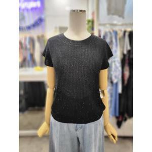 밸리걸 세이브존01 백진주 스팽글 캡소매 니트 601721