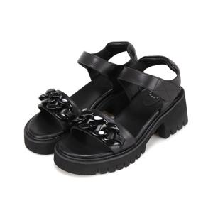 [본사운영] 바바라 양가죽 체인 벨크로 여성샌들 6cm_AAI451