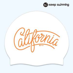 실리콘 수모 디자인 제작 캘리포니아 망고 화이트 디자인 수모 제작 수영모자 실리콘 수영모