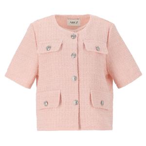 [에이비에프지]라운드넥 반팔 트위드 재킷 APZ5HJ06G