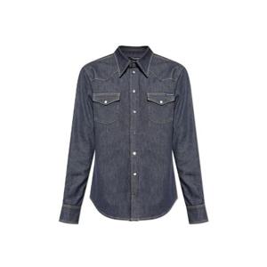 돌체앤가바나 커브드 헴 데님 셔츠 G5JC8DG8NH9 S9001 TP945661607