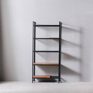 F4802 철제 멀바우 원목선반 책장 800 1color