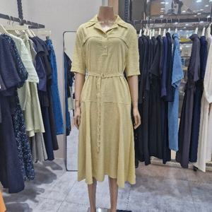 [더아이잗]더아이잗 카라넥 5부소매 벨티드 원피스 IR6M0OP941