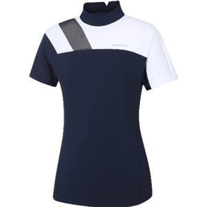 [와이드앵글]여성 TO 메쉬 믹스 컬러블록 하이넥 티셔츠 WWM24234N4