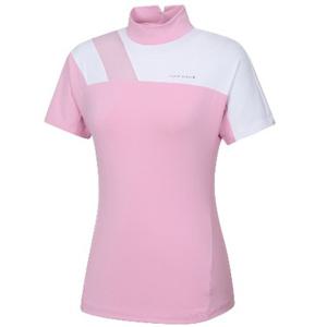 [와이드앵글]여성 TO 메쉬 믹스 컬러블록 하이넥 티셔츠 WWM24234P7