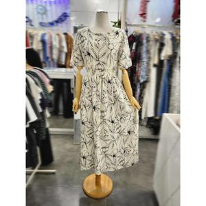 밸리걸 세이브존01 플라워 밴딩 반팔 롱원피스 604100