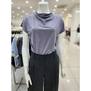 [더아이잗]여름용  스판 슬리브리스 카울넥 티셔츠 IR5M0TS831GR