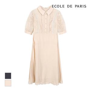 [에꼴드파리][에꼴드파리] 소매시스루배색원피스_PB25WOC033Z (P