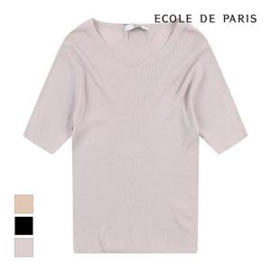 [에꼴드파리][에꼴드파리] 라운드넥 골지반팔니트_PB24KKC031Z (