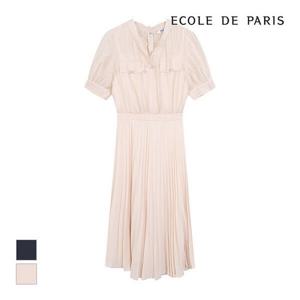 [에꼴드파리][에꼴드파리] 플리츠주름 시스루 반팔원피스_CB27WO