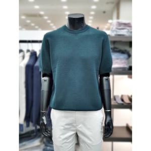 [바쏘옴므]와플 라운드넥 반팔 니트 WSZ2WR19AGN_DJ