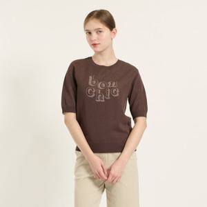 [BCBG]BCBG 글리터 자카드 레터링 니트  B5C7K401_DG