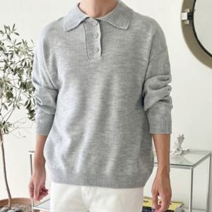 [모로엠]남성 베이직 카라 버튼 남성상의 카라니트 DMS-KN-Q4151