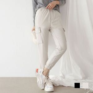 기모패딩바지 에벤 카고조거 패딩바지 OM-221124