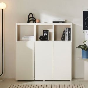 [착불배송] F41371 3단 도어 수납 책장 1200 3colors 도어장 도어책장 수납장 수납책장 진열장 수납가구 거실가구 서재가구 선반장