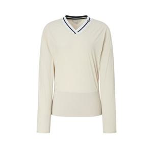 [헤지스골프] 베이지 여성 우븐 브이넥 맨투맨HWTS5C614I1