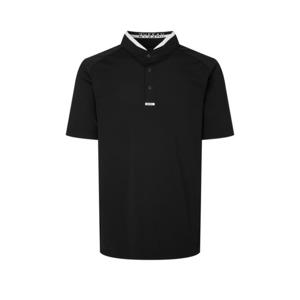 [헤지스골프] 블랙 남성 냉감 변형 카라 반팔 티셔츠HUTS5C618BK