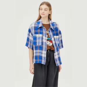 [베네통]카프리 체크 블라우스_BABL02441