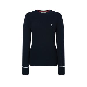 헤지스 골프 여성 25FW 네이비 여성 케이블 긴팔 라운드 니트 HWSW5C614N3