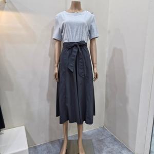 [더아이잗]더아이잗 배색 밴딩 A라인 원피스 IP5N0OP861