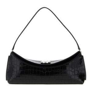 자크뮈스 크로커다일 가죽 라 포슈트 오발로 숄더 백 25HBAW004