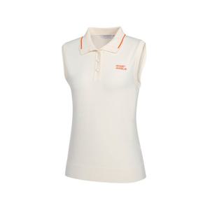 [와이드앵글]여성 CO 로고 아트웍 스웨터 슬리브리스 WWM24K74W4