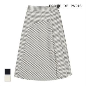 [에꼴드파리]MARIO체크패턴 롱스커트_CB24WSA006Z