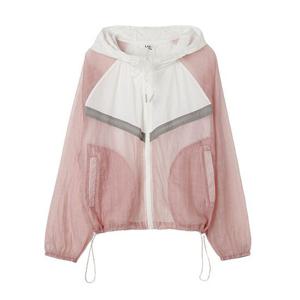 [랩]MARIOAQ3WZ820 시스루 체크 후드 홑겹 점퍼