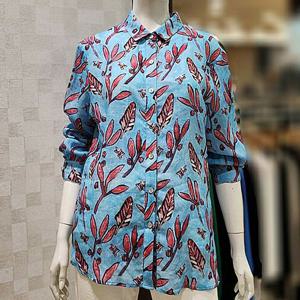 [벨라디터치]MARIOV3F2BL22 프린트 린넨 셔츠 블라우스