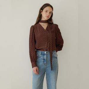 [올리브데올리브]어깨 셔링 타이 블라우스 OW5AB852