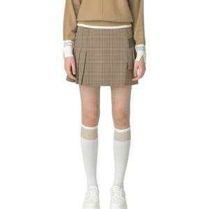 [헤지스골프] 카멜 여성 체크 플리츠 스커트HWSK5C613CM