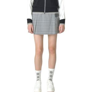[헤지스골프] 그레이 여성 체크 플리츠 스커트HWSK5C613G1