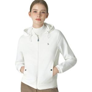 [헤지스골프] 화이트 여성 저지 하이브리드 후디 점퍼HWJU5C612OW