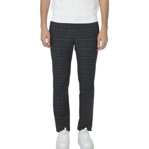 [헤지스골프] 네이비 남성 가을 체크 슬림핏 팬츠HUPA5C612N3