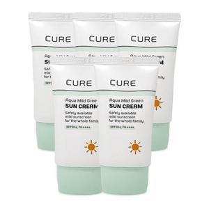 김정문알로에 큐어 아쿠아 마일드 그린 선크림 40ml(SPF50+) 5개 Ss