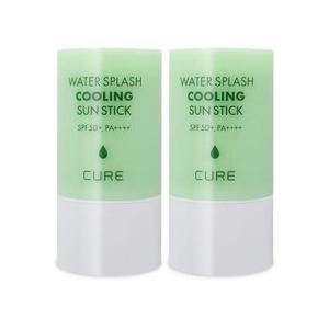 김정문알로에 큐어 워터 스플래쉬 쿨링 선스틱 23g(SPF50+) 연두스틱 얼음자차 2개 Ss
