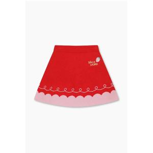[베네통 키즈] 토끼 딸기 니트 스커트 QASK10561RD_레드