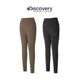 디스커버리 2025F W 겨울 DWLG91056 여성 우븐 하이브리드 포켓 기모 레깅스