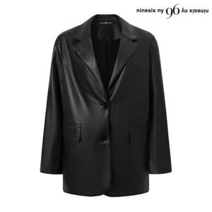 [나인식스뉴욕(영캐릭터)]스트릿 레더 오버핏 카라넥 자켓 (NP3JK014L0)