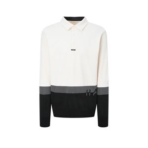 헤지스 골프 25FW 베이지 남성 니트 하이브리드 블루종 티셔츠 HUTS5C615I1