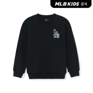 [MLB키즈 공식]25FW스트릿 베이직 체크 아플리케 맨투맨 LA (Black) 7AMTB1254-07BK