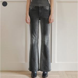 [게스(진)]여성 브러쉬 포인트 블랙 플레어 부츠컷 OP3D5317