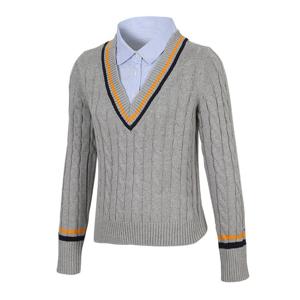 타미힐피거 브이넥 레이어드 니트 J2XS0674 그레이